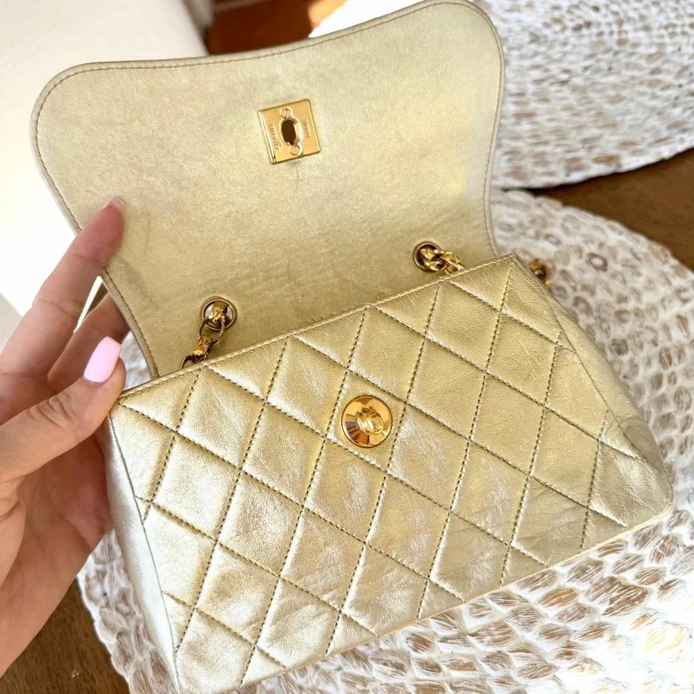 CHANEL Vintage 90’s Metallic Mini Flap Bag